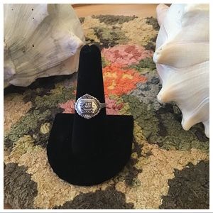 Vintage Sterling Silver Schooner Ring 8